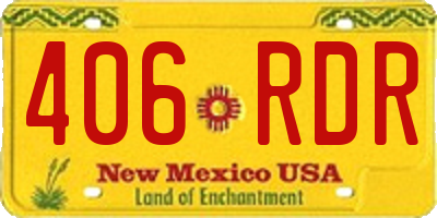 NM license plate 406RDR