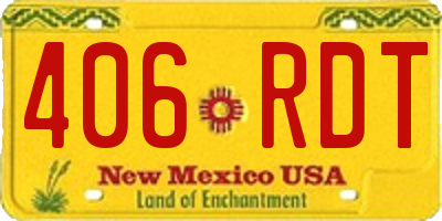 NM license plate 406RDT