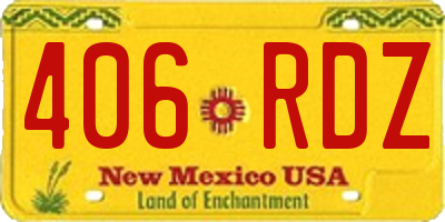 NM license plate 406RDZ