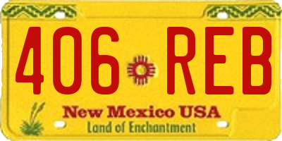 NM license plate 406REB