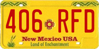 NM license plate 406RFD