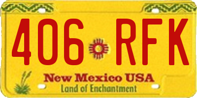 NM license plate 406RFK