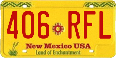 NM license plate 406RFL