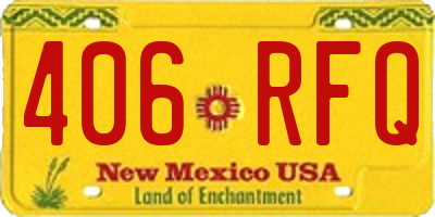 NM license plate 406RFQ