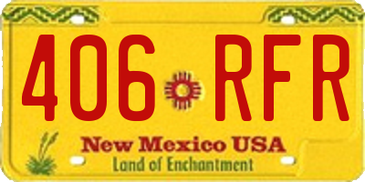 NM license plate 406RFR