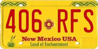 NM license plate 406RFS