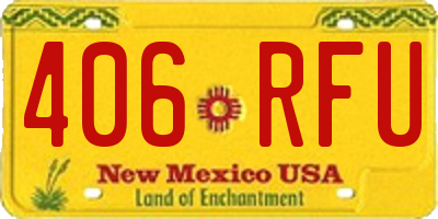 NM license plate 406RFU