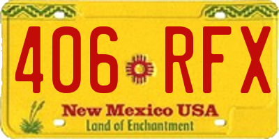 NM license plate 406RFX