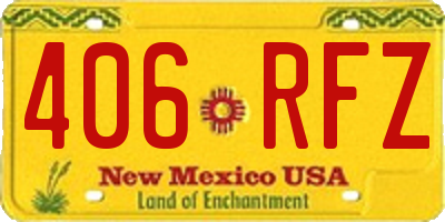 NM license plate 406RFZ