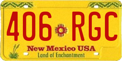 NM license plate 406RGC