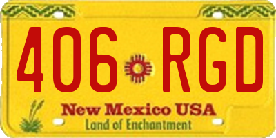 NM license plate 406RGD