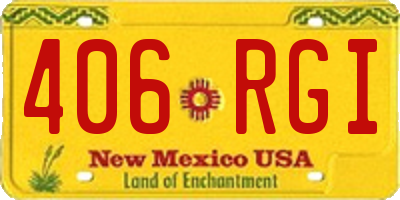 NM license plate 406RGI
