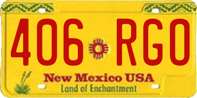 NM license plate 406RGO