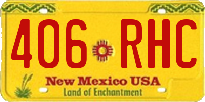 NM license plate 406RHC