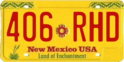 NM license plate 406RHD