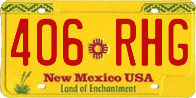 NM license plate 406RHG