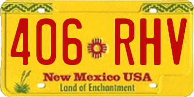NM license plate 406RHV
