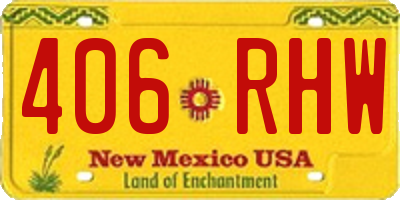 NM license plate 406RHW