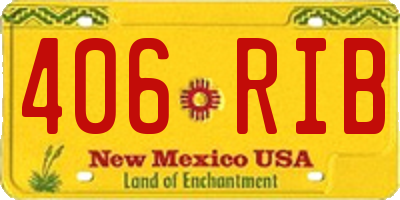 NM license plate 406RIB