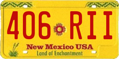 NM license plate 406RII