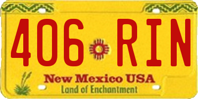 NM license plate 406RIN