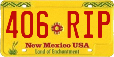 NM license plate 406RIP
