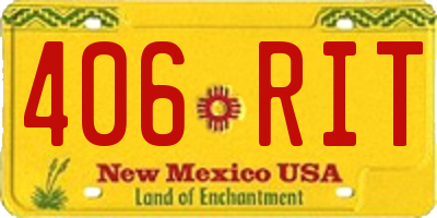 NM license plate 406RIT