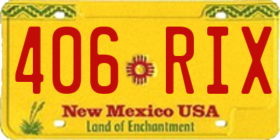 NM license plate 406RIX