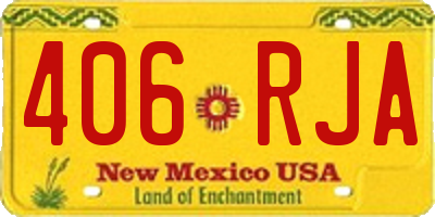 NM license plate 406RJA