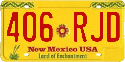 NM license plate 406RJD