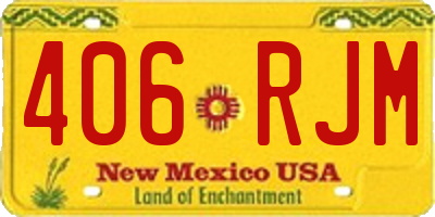 NM license plate 406RJM