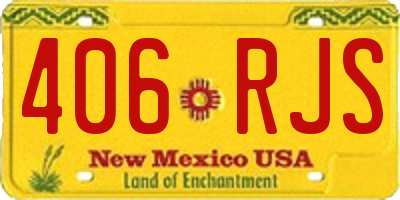 NM license plate 406RJS