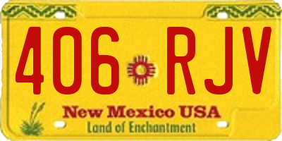 NM license plate 406RJV