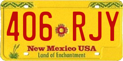 NM license plate 406RJY