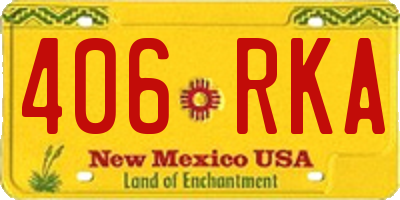 NM license plate 406RKA