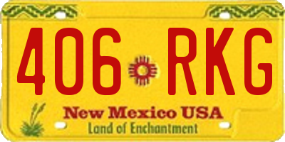NM license plate 406RKG