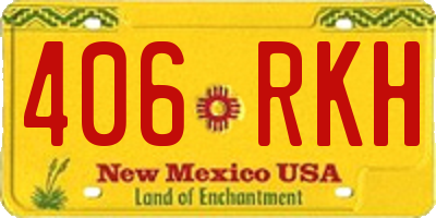 NM license plate 406RKH