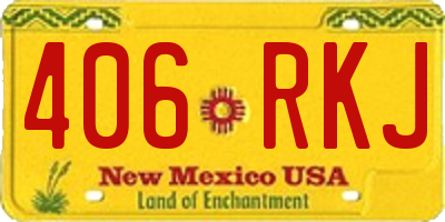 NM license plate 406RKJ