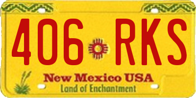 NM license plate 406RKS