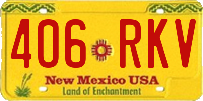 NM license plate 406RKV