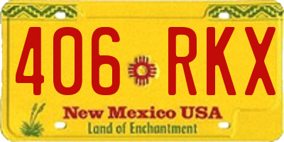 NM license plate 406RKX
