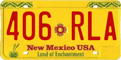 NM license plate 406RLA