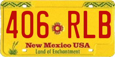 NM license plate 406RLB
