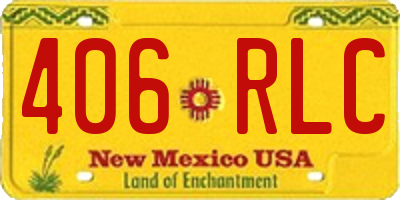NM license plate 406RLC