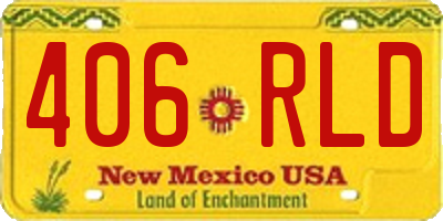 NM license plate 406RLD