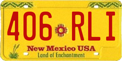 NM license plate 406RLI
