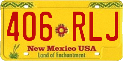 NM license plate 406RLJ
