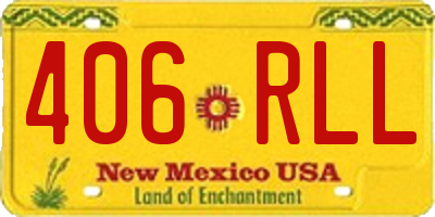 NM license plate 406RLL