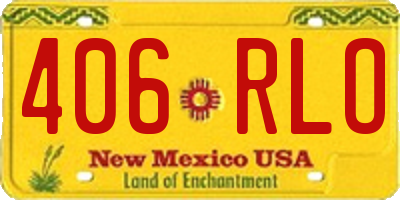 NM license plate 406RLO