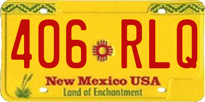 NM license plate 406RLQ
